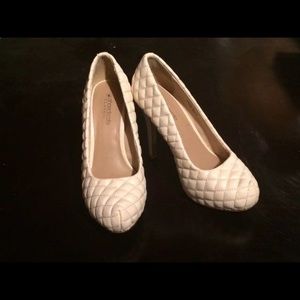 Cream quilted heels